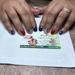 Divine Organic Nail Salon - Casey did the 4th of July theme - absolutely stunning and done with great detail and precision, including the stars.