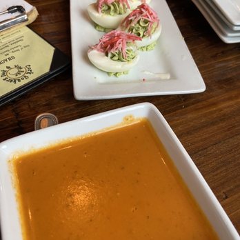 Cork Soakers Deck and Wine Bar - Eggs Diablo and Tomato Tomato-Basil Soup - Wine Bars Near Me - Cape Coral, Florida Cork Soakers Deck and Wine Bar - Eggs Diablo and Tomato Tomato-Basil Soup - Wine Bars Near Me - Cape Coral, Florida