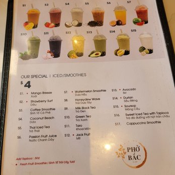 Pho Bac - Drink menu - Vietnamese Near Me - Duluth, Georgia