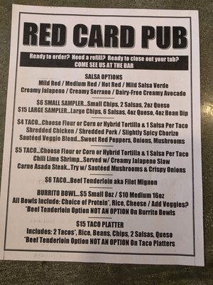 Menu photo 1 Red Card Pub & Tex-Mex Taco Bar Pullman, WA Menu photo 1 Red Card Pub & Tex-Mex Taco Bar Pullman, WA