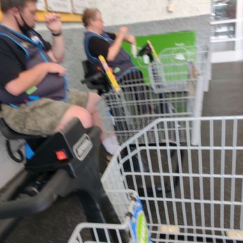 Walmart Supercenter - Two employees using carts for their breaks - Department Stores Near Me - Clifton Park, New York