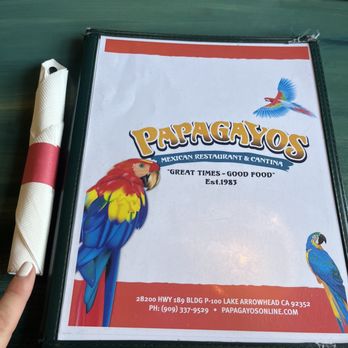 Papagayos - Menu - Mexican Near Me - Lake Arrowhead, California