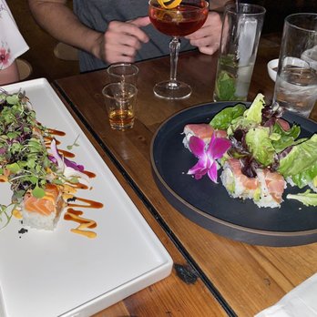 Sandfish - Venue Roll (left) & Steak (right) - Sushi Bars Near Me - Palm Springs, California Sandfish - Venue Roll (left) & Steak (right) - Sushi Bars Near Me - Palm Springs, California