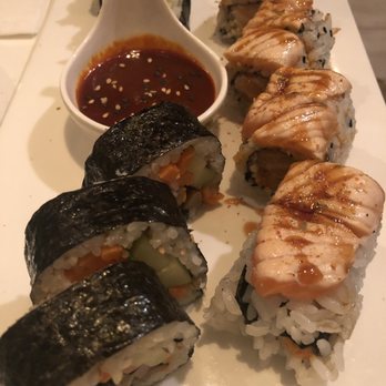 Doma - Bibimbap roll and Triple spicy double salmon roll - Sushi Bars Near Me - Philadelphia, Pennsylvania Doma - Bibimbap roll and Triple spicy double salmon roll - Sushi Bars Near Me - Philadelphia, Pennsylvania