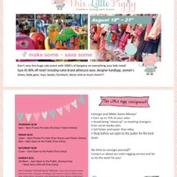 This Little Piggy Consignment - Last sale Flyer, look for This Little Piggy to return in the spring!