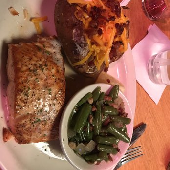 Texas Roadhouse - My dinner!! Salmon, green beans and loaded baked potato!! - Steakhouses Near Me - Farmington, New Mexico Texas Roadhouse - My dinner!! Salmon, green beans and loaded baked potato!! - Steakhouses Near Me - Farmington, New Mexico
