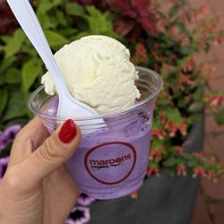 Maroons Creamery - Saffron kulfi + ube cookie dough ice cream
