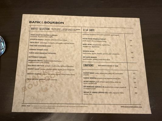 Menu photo 1 Bank & Bourbon Philadelphia, PA