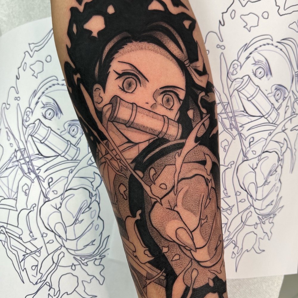 Golden Triangle Art Studio - Nezuko - Tattoo Near Me - Upland, California Golden Triangle Art Studio - Nezuko - Tattoo Near Me - Upland, California