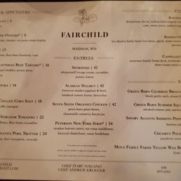 Current menu