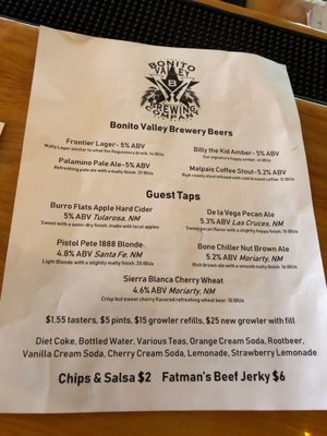 Menu photo 1 Bonito Valley Brewing Lincoln, NM