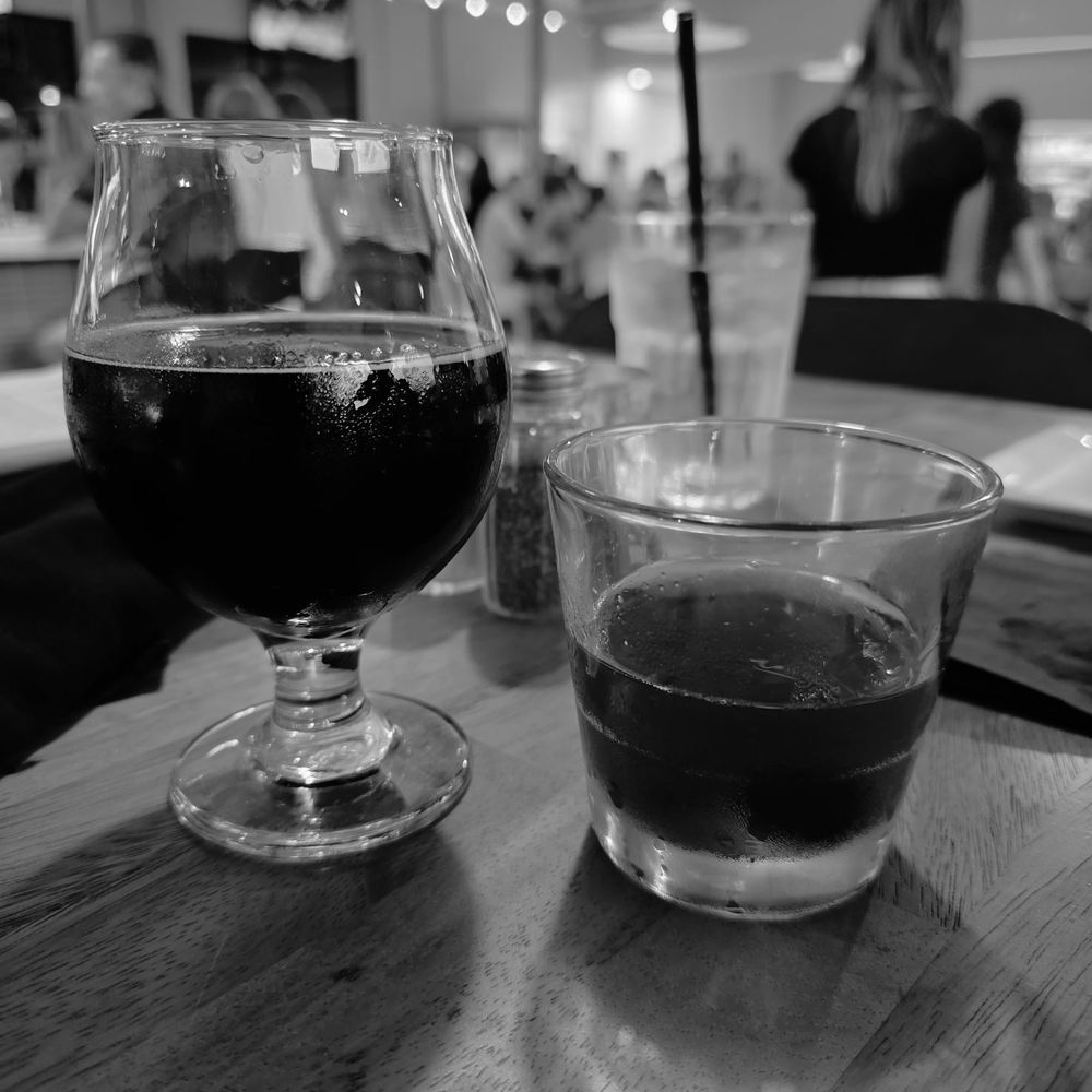 Runabout Brewing-Kitchen-Rawbar - Our drinks. She got the Imperial Stout and I am drinking a neat Manhattan - Brewpubs Near Me - Orlando, Florida Runabout Brewing-Kitchen-Rawbar - Our drinks. She got the Imperial Stout and I am drinking a neat Manhattan - Brewpubs Near Me - Orlando, Florida