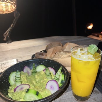 Papaya Playa Restaurant - The Best Mango Margarita with the Best Guacamole - Seafood Near Me - Tulum, ROO
