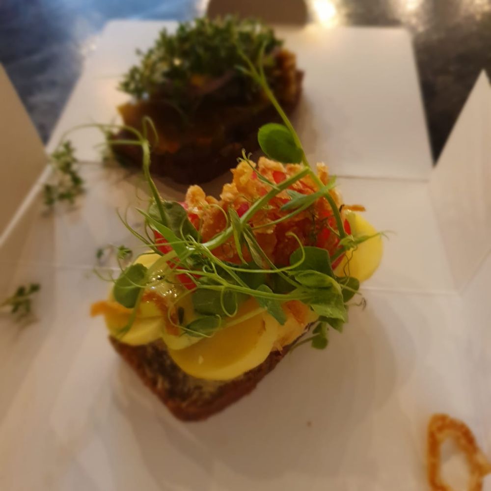 Palægade Smørrebrød - Veggie Smørrebrød with potato and fried onions - Open Sandwiches Near Me - Copenhagen, 84