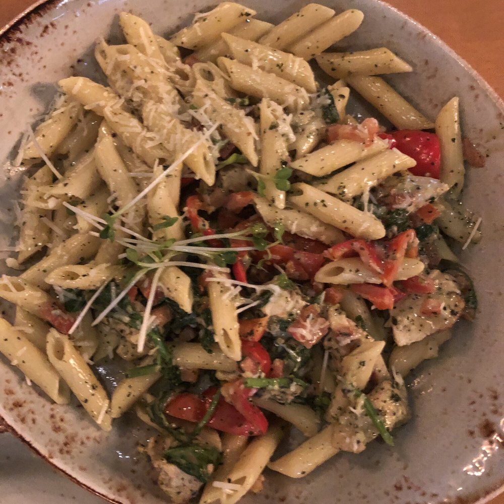 Pesto chicken penne Asiago Pesto chicken penne Asiago