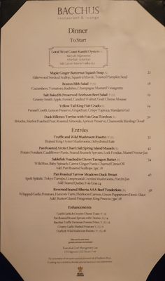 Menu photo 3 Bacchus Restaurant & Lounge Vancouver, BC