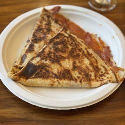 Crepes De Paris - Breakfast crepe (reindeer sausage and eggs, cheddar)