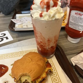 A Little Hi - Double cheeseburger and strawberry shake - Salad Near Me - Ballwin, Missouri A Little Hi - Double cheeseburger and strawberry shake - Salad Near Me - Ballwin, Missouri