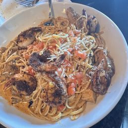 Blackened Chicken Pasta (Shrimp added) Blackened Chicken Pasta (Shrimp added)