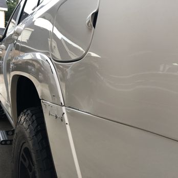 Javiers Auto Body - Before, scratch was on the fender flare and rear bumper and panel. - Body Shops Near Me - Houston, Texas Javiers Auto Body - Before, scratch was on the fender flare and rear bumper and panel. - Body Shops Near Me - Houston, Texas