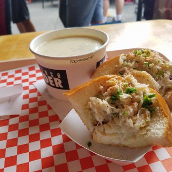 Pike Place Chowder - Crab roll whole, new england clam chowder - Seafood Near Me - Seattle, Washington