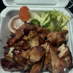 Sticky Rice - Boneless honey roasted chicken plate.
