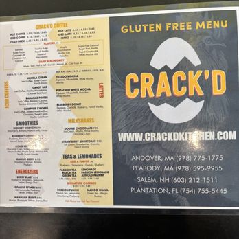 Crack'd Kitchen & Coffee - Menu - Breakfast & Brunch Near Me - Peabody, Massachusetts