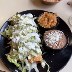 Gustavo’s Monticello - Chile Relleno, rice and beans