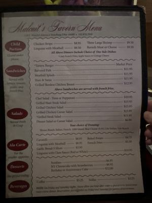 Menu photo 2 Malcuit's Tavern Strasburg, OH