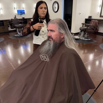 The Gents Place - Prosper - During, Kelsie working her magic. - Men's Hair Salons Near Me - Prosper, Texas The Gents Place - Prosper - During, Kelsie working her magic. - Men's Hair Salons Near Me - Prosper, Texas