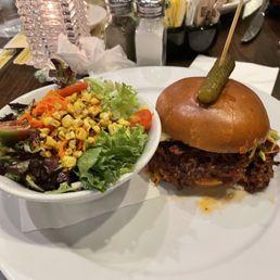 BBQ Chopped Brisket Sandwich New Summer Item! Very good and the Side House Salad is Great BBQ Chopped Brisket Sandwich New Summer Item! Very good and the Side House Salad is Great