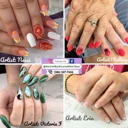 Nailed By Nicole B Nail Salon & Spa - We're thrilled to showcase a stunning collage featuring the exquisite work of our talented nail artists Nessi, Mallory, Victoria and Erin.