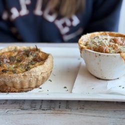 Spinach and Mushroom quiche, with the French Onion soup
