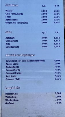 Menu photo 2 Strandbistro Zur Düne Zinnowitz, MV Menu photo 2 Strandbistro Zur Düne Zinnowitz, MV