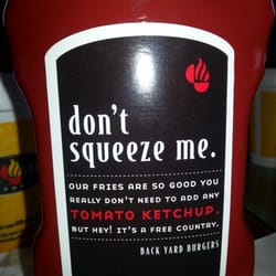 Backyard Burgers - Lies. The fries do indeed nees ketchup.