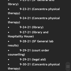 Concentra Inc - Unapproved passes whilst residing at Geo Re-Entry Services page 2/4