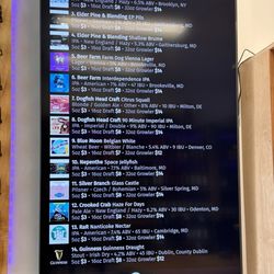 Craft Beer & Wine - Tap menu