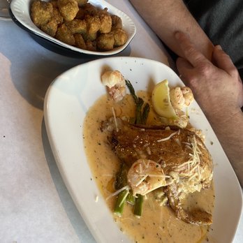 Half Shell Oyster House - Royal redfish with fried okra - Seafood Near Me - Biloxi, Mississippi Half Shell Oyster House - Royal redfish with fried okra - Seafood Near Me - Biloxi, Mississippi
