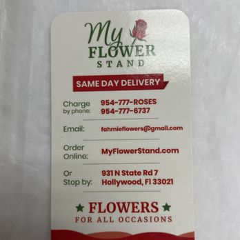 My Flower Stand - Business card - Florists Near Me - Hollywood, Florida
