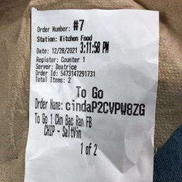 My name on the paper that was on my sandwich..... My name on the paper that was on my sandwich.....