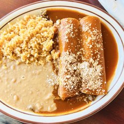 Juanito's Mexican Restaurant - #13 (choice of meat) Enchiladas w/Beans & Rice