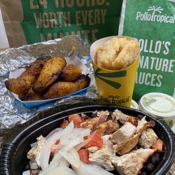 Pollo Tropical - Sm chicken tropic shop, side order of yuca fries and  sweet plantains .