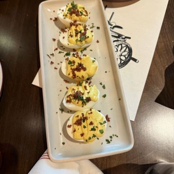 Culinary Dropout - White Truffle Deviled Eggs - New American Near Me - Indianapolis, Indiana Culinary Dropout - White Truffle Deviled Eggs - New American Near Me - Indianapolis, Indiana