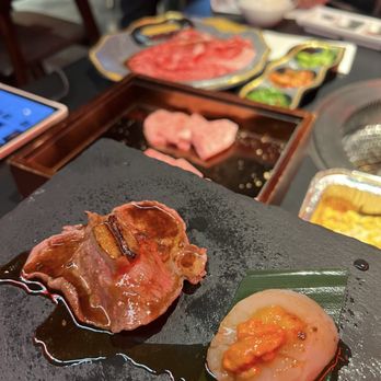 Chubby Cattle - Wagyu foie gras and  scallop with uni - Barbeque Near Me - Chicago, Illinois