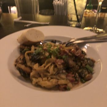 Bin 119 - Pasta with Brussels sprouts.  Picture is poor but the pasta was fantastic! - New American Near Me - Billings, Montana