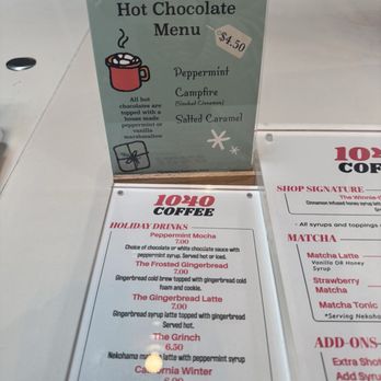 1040 Coffee - Seasonal Menu from December 2024 - Coffee & Tea Near Me - Buena Park, California