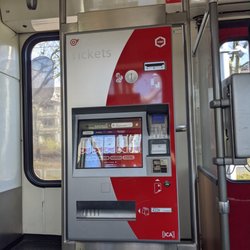 Rheinbahn - Ticket kiosk on one of the trains