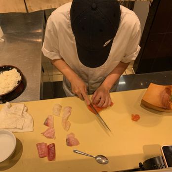 Yuzuki Fish Market - cutting sashimi - Seafood Markets Near Me - Toronto, Ontario