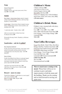 Menu photo 2 Rae's Croswell, MI Menu photo 2 Rae's Croswell, MI