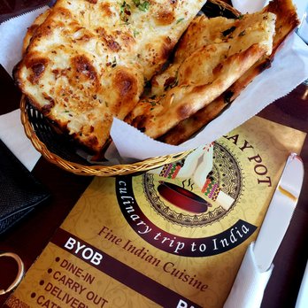 Indian Clay Pot - Garlic Naan - Indian Near Me - Chicago, Illinois